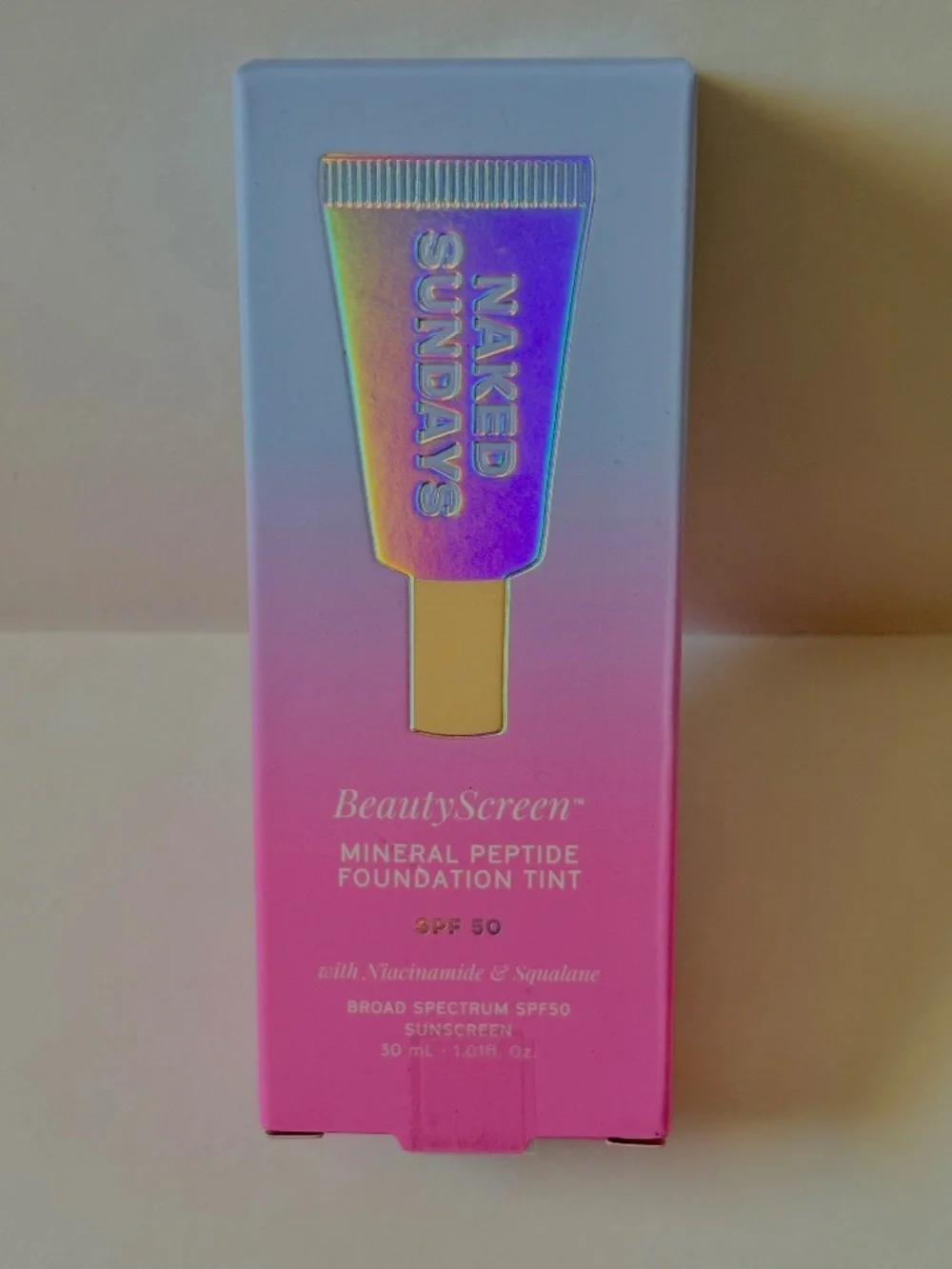 Naked Sundays Beauty Screen Mineral Peptide Foundation Tint SPF 50 Shade 2.5 New
